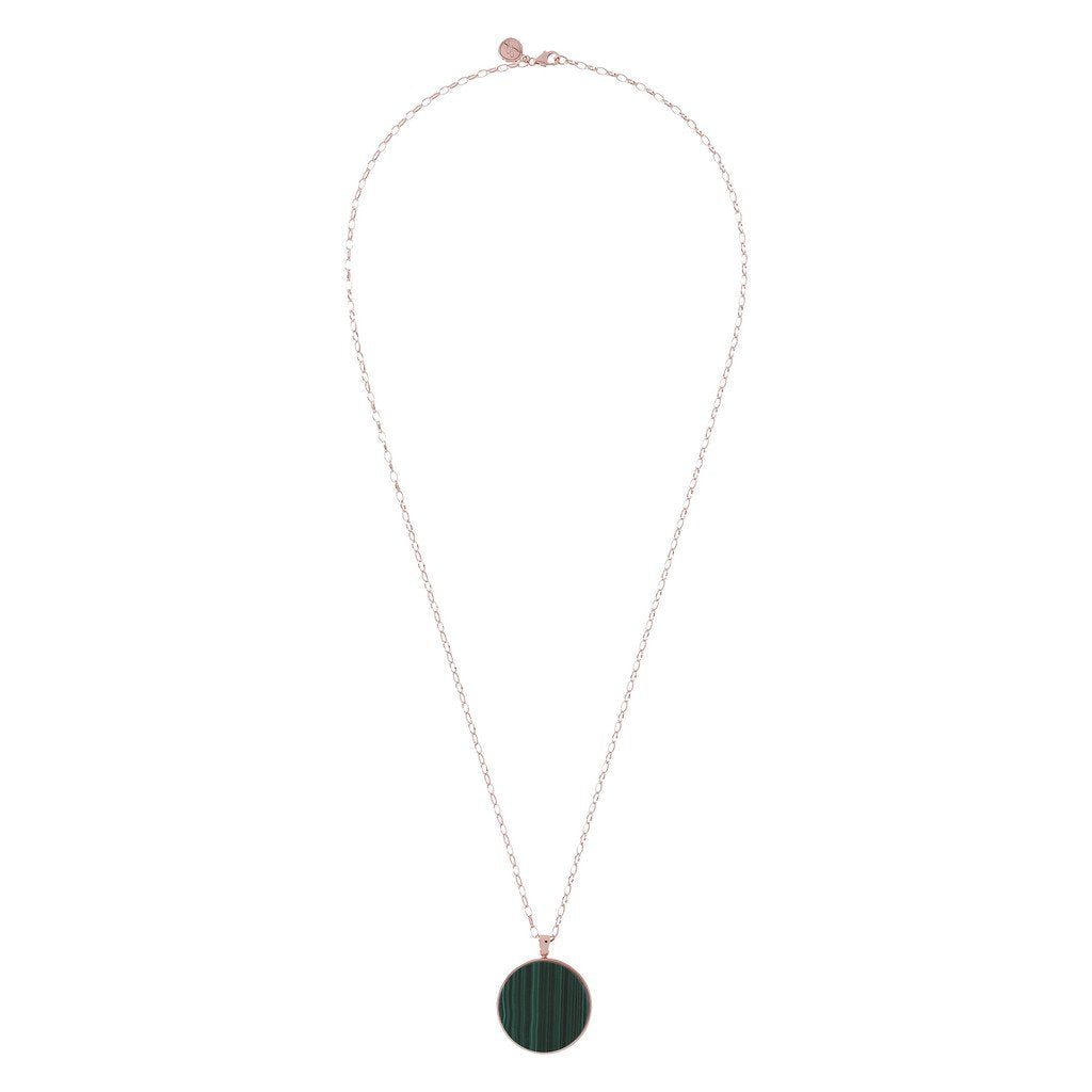 Collana lunga con malachite