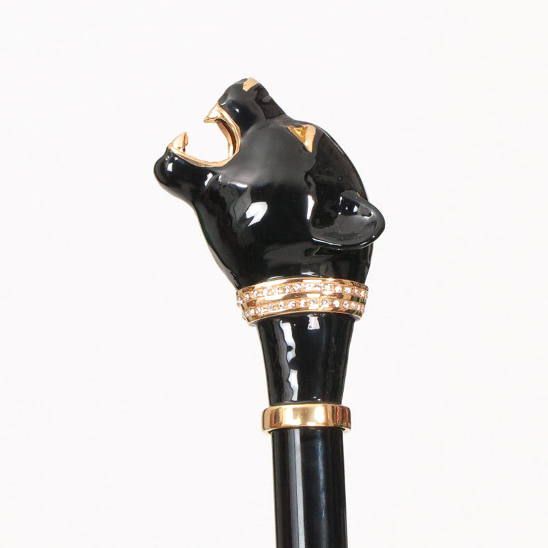 Black umbrella with black panther