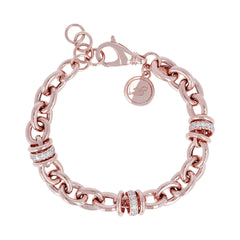Rose chain bracelet and zircons