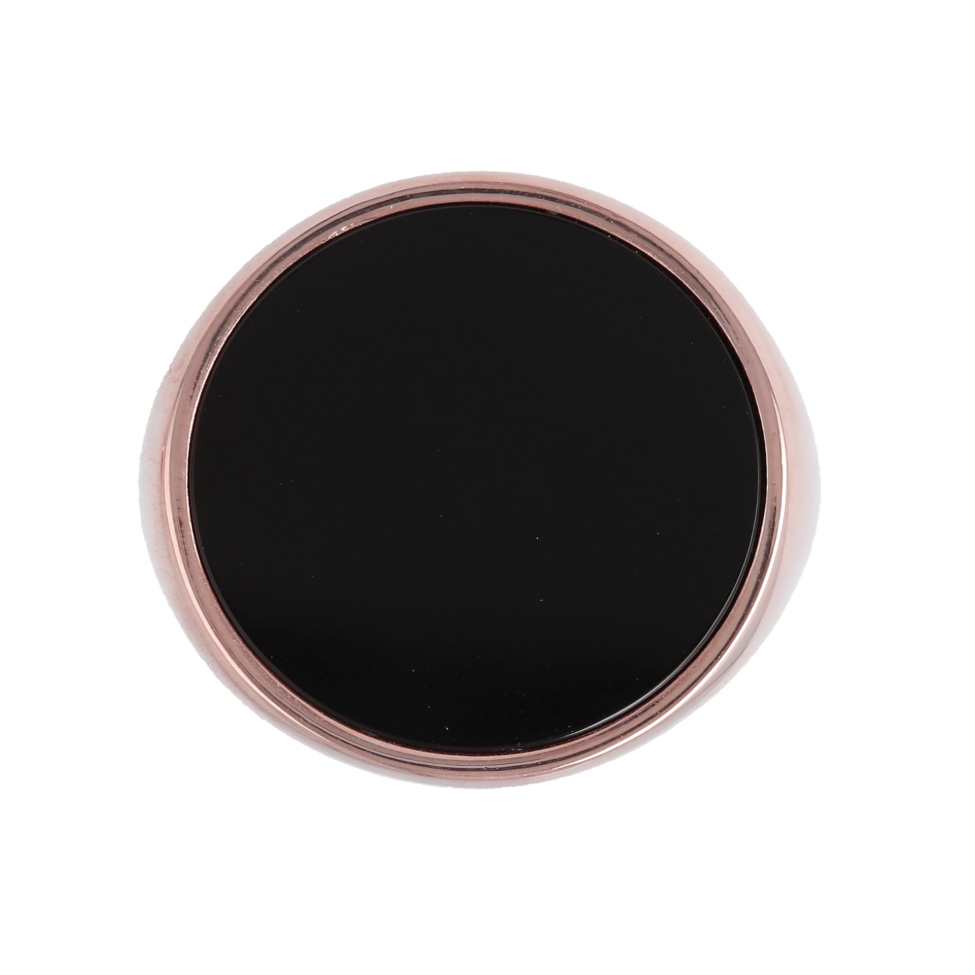 Anello chevalier rosè con onice nero