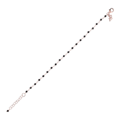 Rose Rosary Bracelet with Black Onyx Stones