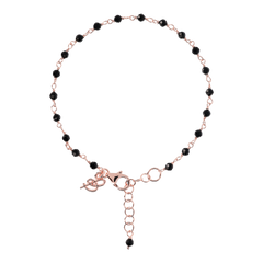 Rose Rosary Bracelet with Black Onyx Stones