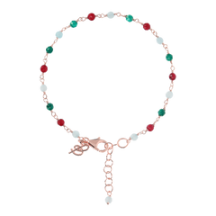 Bracciale a rosario rosè con quarzi multicolore