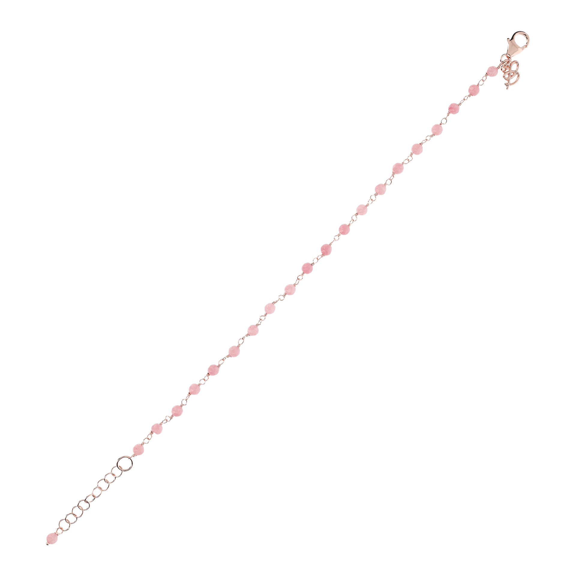 Bracciale rosè con pietre in quarzo rosa