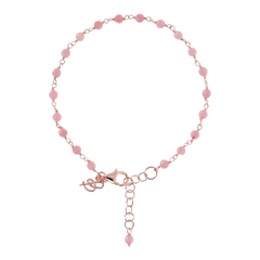 Bracciale rosè con pietre in quarzo rosa