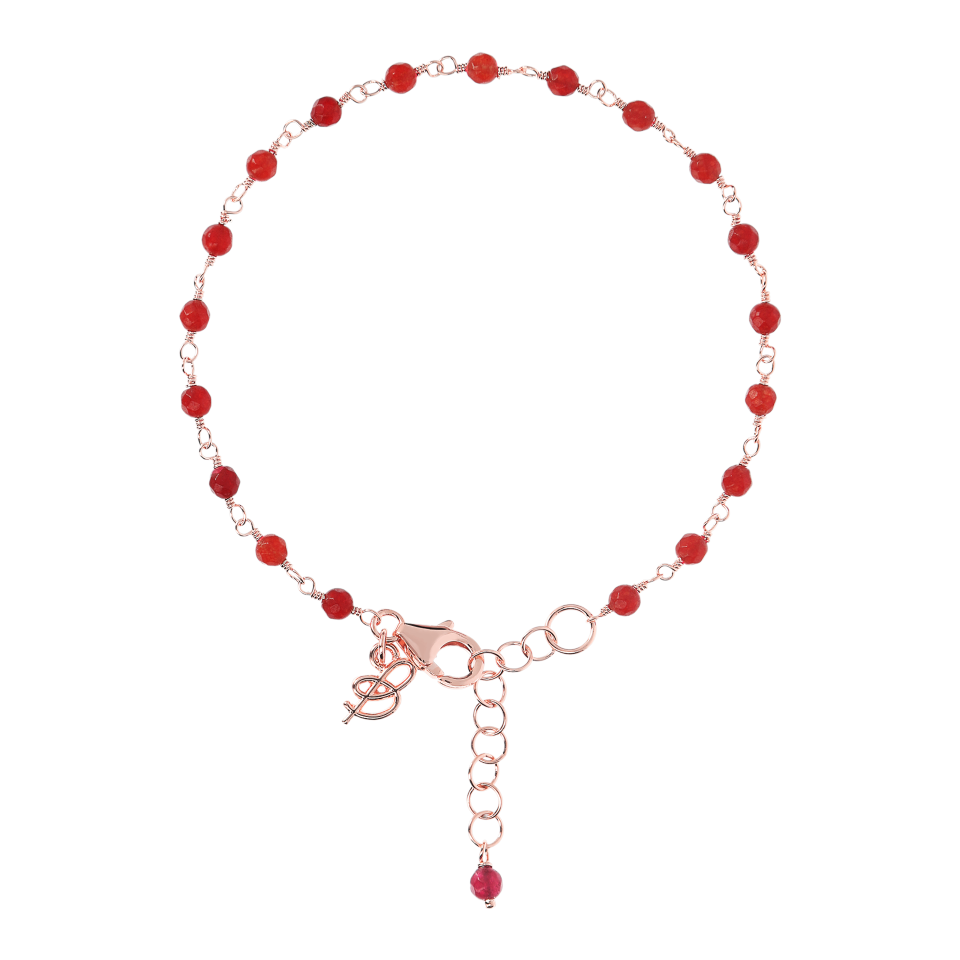Rosé bracelet with ruby ​​agate