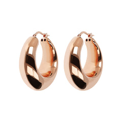 Pink rounded hoop earrings