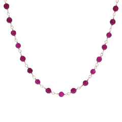Collana rosario con pietre color rubino