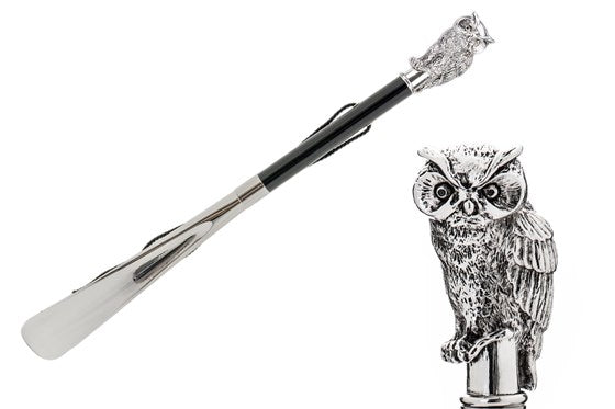 Shoehorn with silver owl