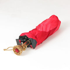 Ombrello pieghevole da donna fiore rosso