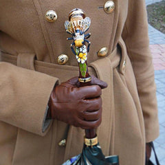 Luxury women's umbrella with bee handle