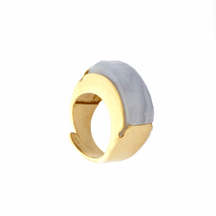 Gold plated silver ring with chalcedony