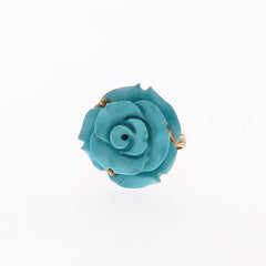 Ring with rose-shaped turquoise in 18kt gold