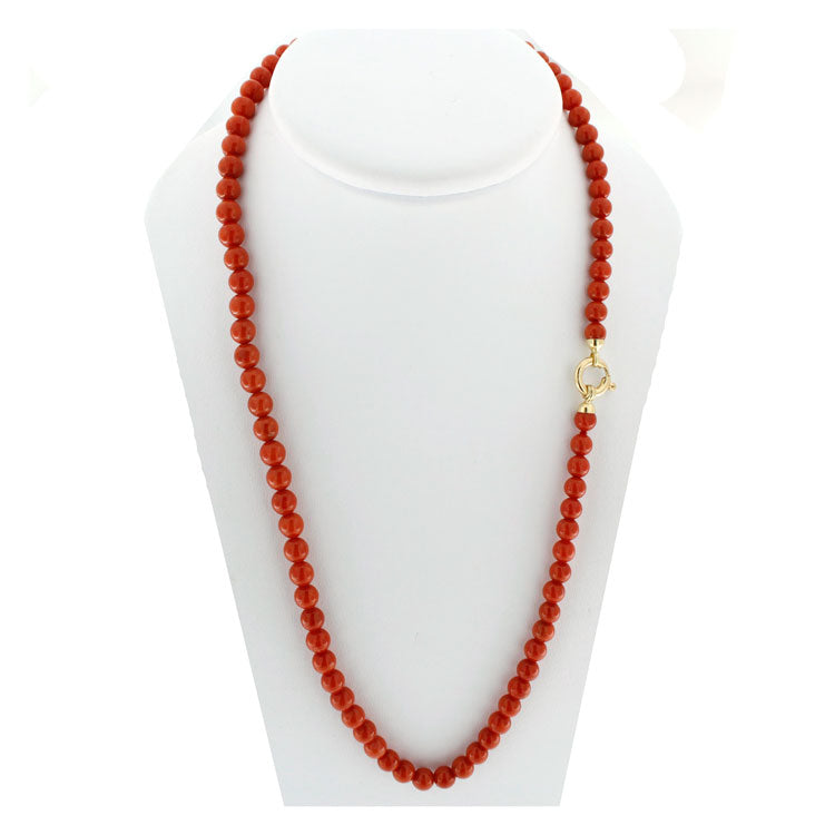 6mm Red Coral Necklace