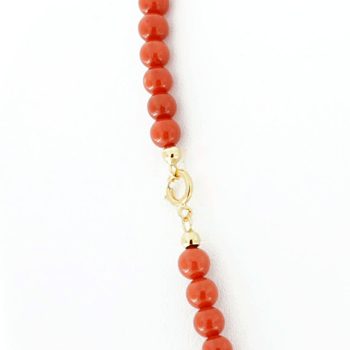 Spherical red coral necklace mm4