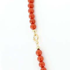 Spherical red coral necklace mm4