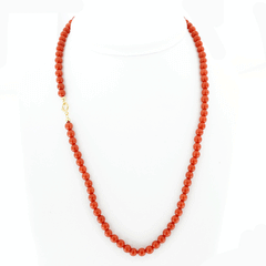 Spherical red coral necklace mm4