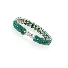 Bracelet in silver and emeralds