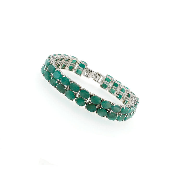 Bracelet in silver and emeralds