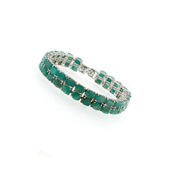Bracelet in silver and emeralds