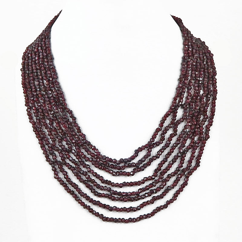 Collana multifilo granato