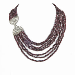 Collana multifilo granato