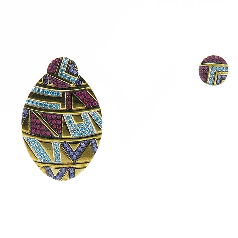 Orecchini in argento dorato asimmetrici