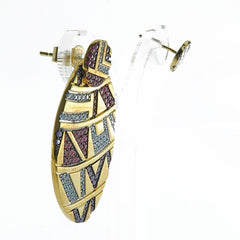 Orecchini in argento dorato asimmetrici