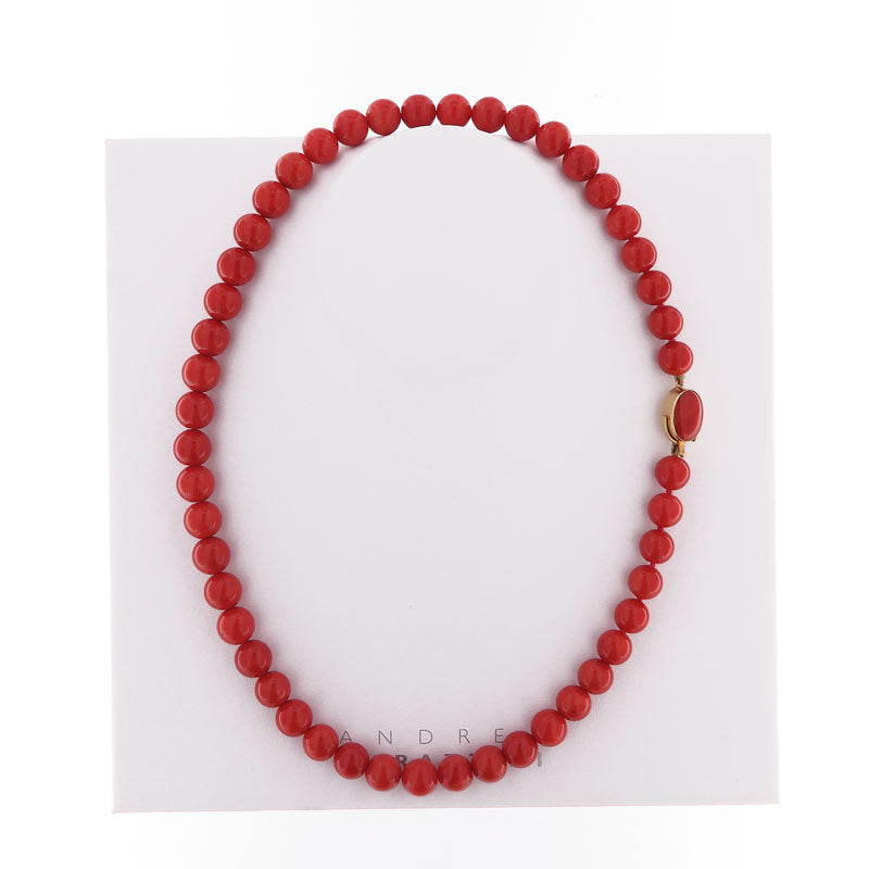 Collana di corallo rosso 10 mm
