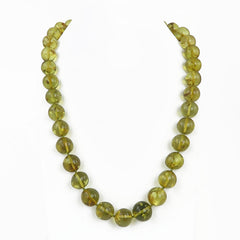 Green Baltic amber necklace