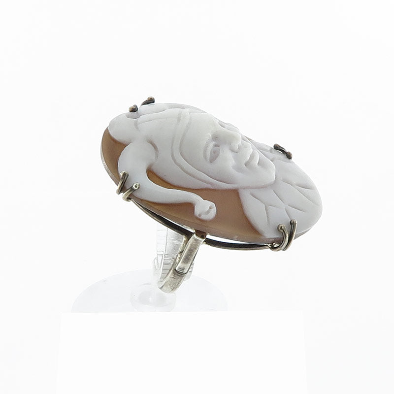 Anello in argento con cammeo giullare