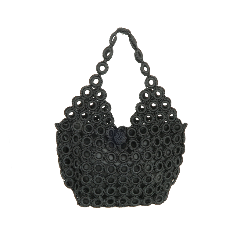 Borsa a uncinetto nera