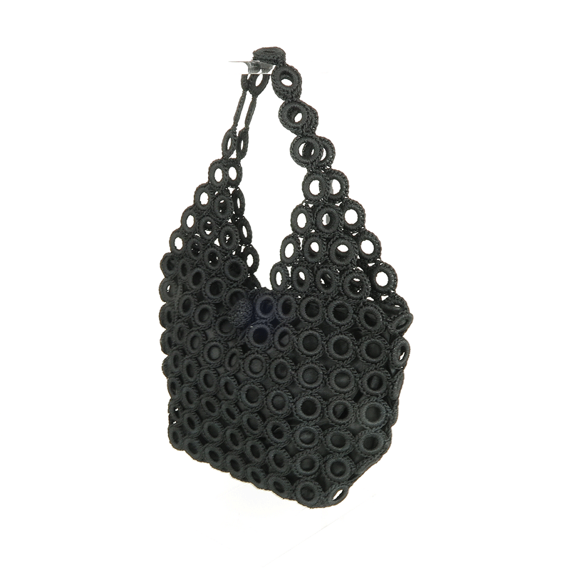 Black crochet bag